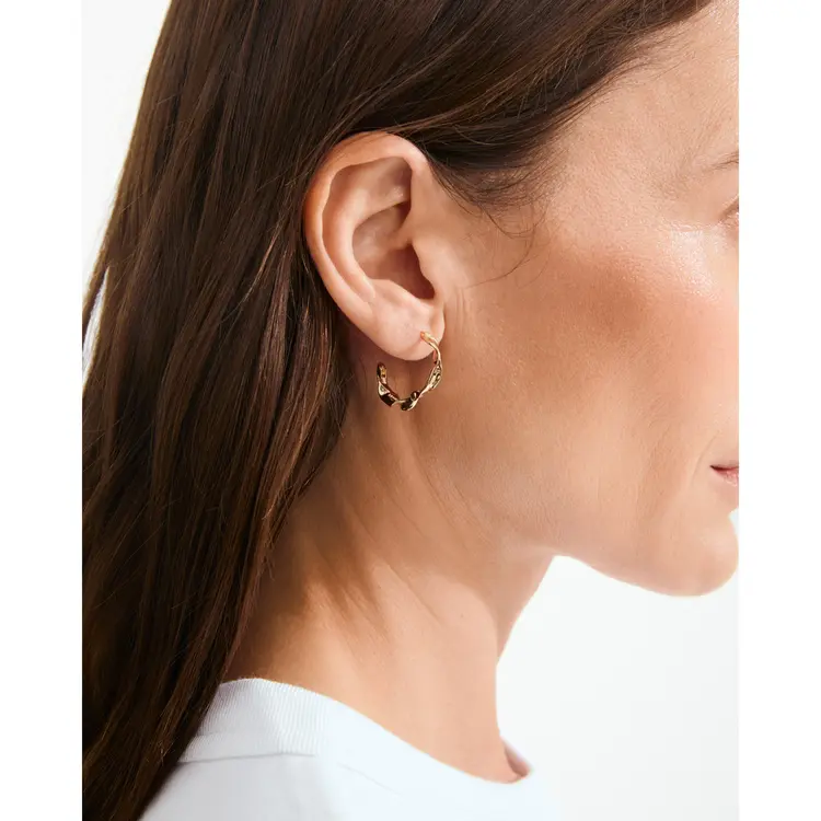 Pilgrim HERE Hoop Earrings Gold-Plated