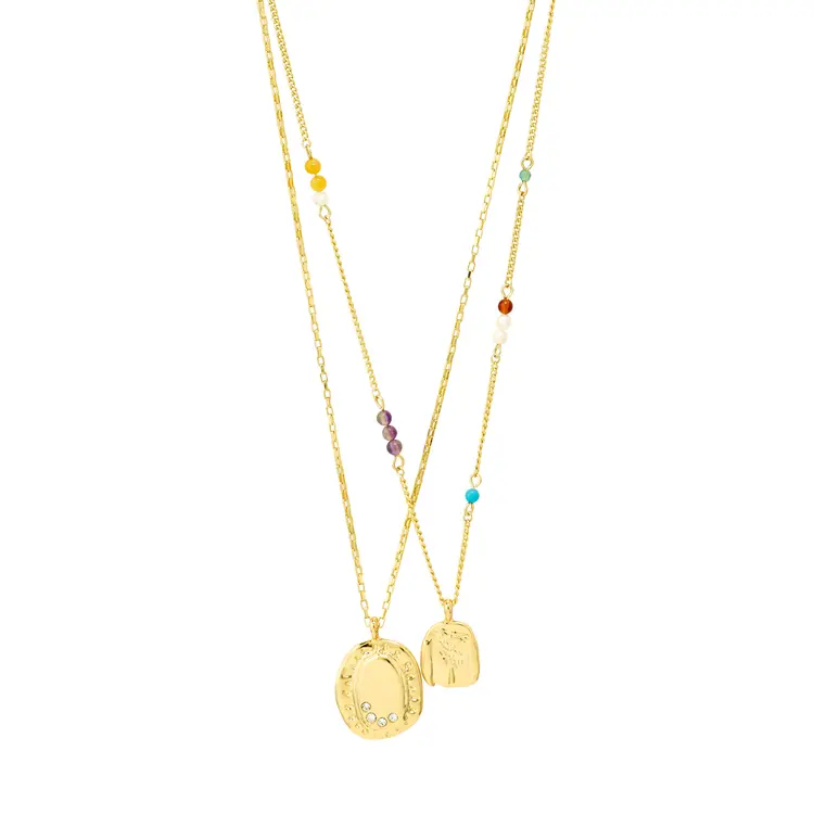 Pilgrim HERE Necklace Gold-Plated
