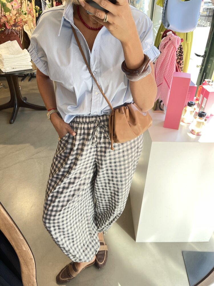 Neo Noir Roxane Balloon Check Pants Black