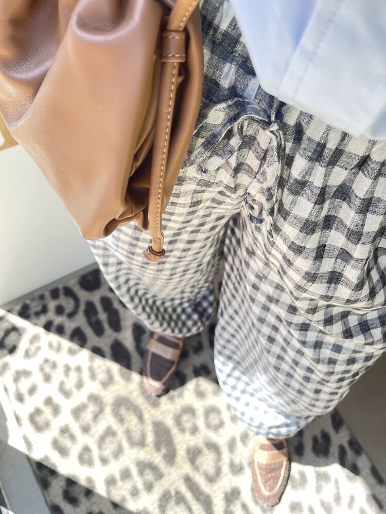 Neo Noir Roxane Balloon Check Pants Black