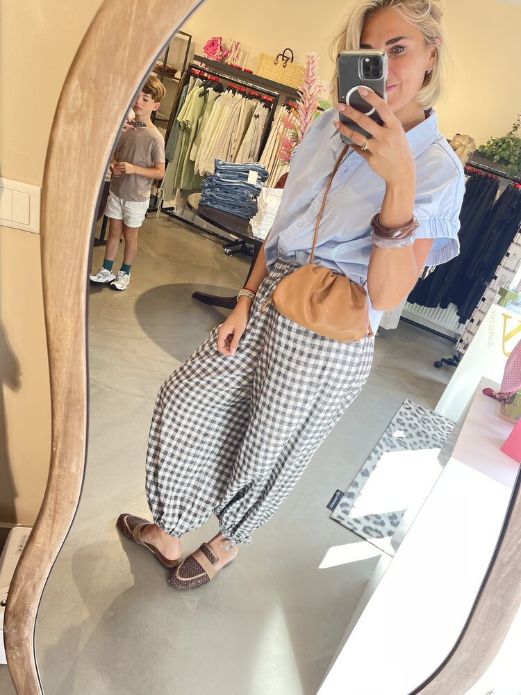 Neo Noir Roxane Balloon Check Pants Black