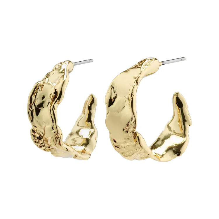 Pilgrim ELARA Organic Shaped Hoop Earrings Gold-Plated