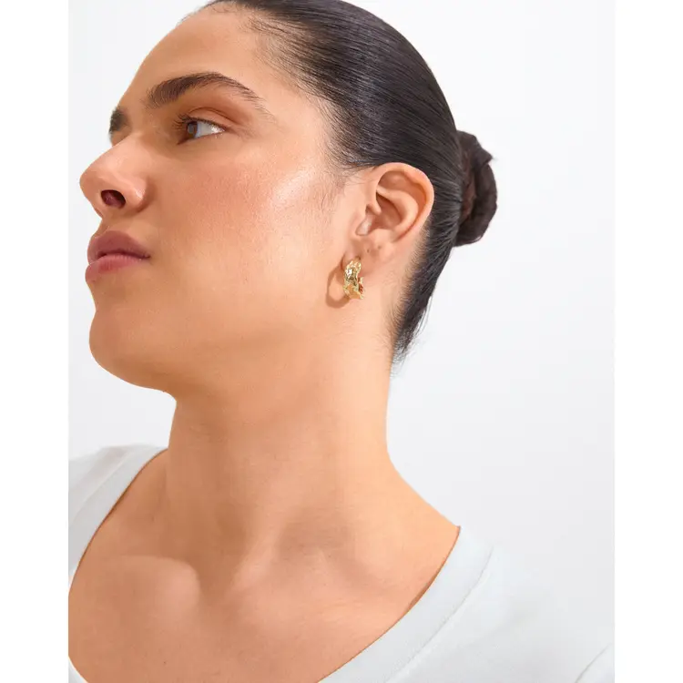 Pilgrim ELARA Organic Shaped Hoop Earrings Gold-Plated