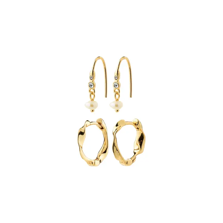 Pilgrim MORIN Earrings 2-In-1 Set Gold Plated