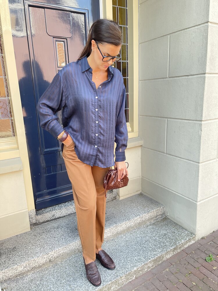 Selected Femme Toran Oversized LS Striped Shirt B