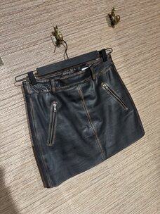 Haute L'Amitié Used Leather Crop Skirt Mocca