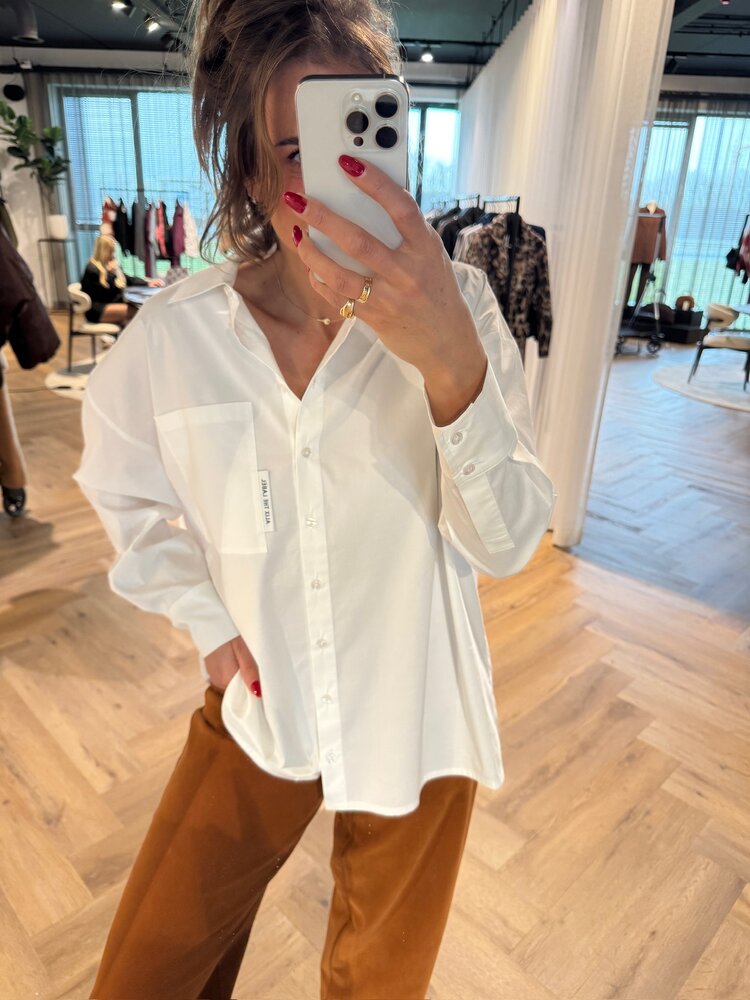 Alix The Label Ladies Woven Oversized Blouse Soft White