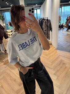 Alix The Label Ladies Knitted The Label Oversized T-Shirt Light Grey Melange