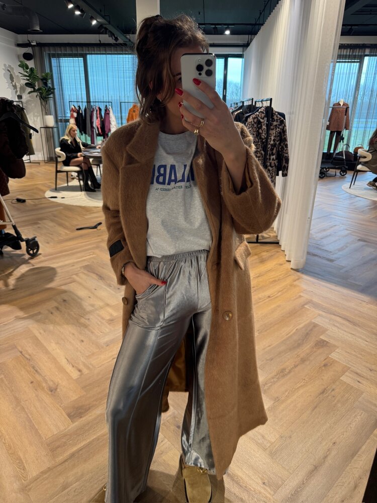 Alix The Label Ladies Woven Shiny Training Pants Silver