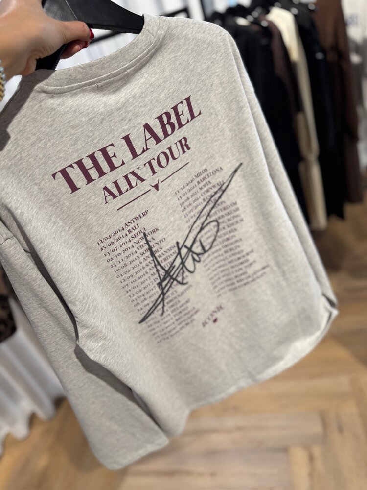 Alix The Label Ladies Knitted Phote Longsleeve T-Shirt Soft Grey Melange