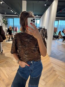 Alix The Label Ladies Knitted Tiger T-Shirt Animal