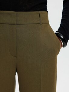 Selected Femme Rita MW Wide Pants Mel Noos Fir Green Melange