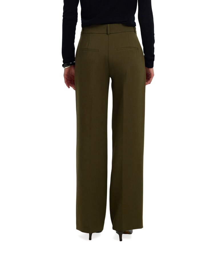 Selected Femme Rita MW Wide Pants Mel Noos Fir Green Melange