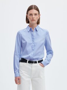 Selected Femme Romie LS Striped Fitted Shirt Noos Bright White Blue