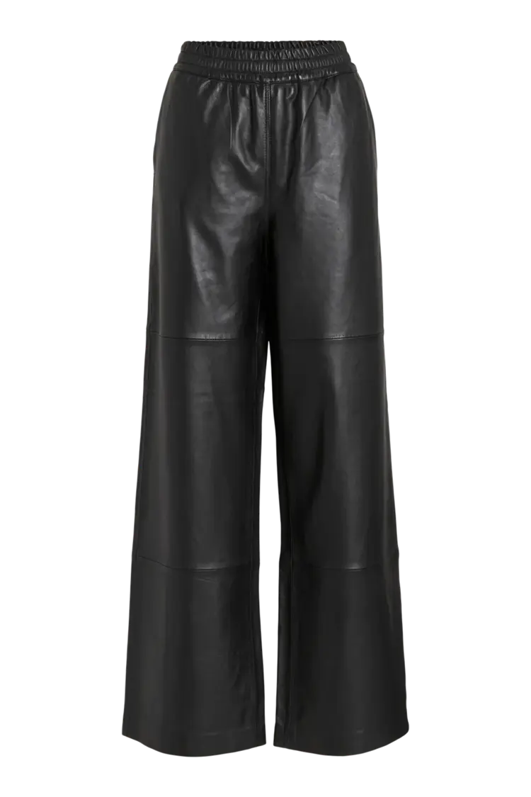 Rouge Edit Isabel HW FL WF Leather Trouser/PF Meteorite