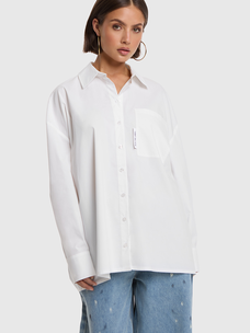 Alix The Label Ladies Woven Oversized Blouse Soft White