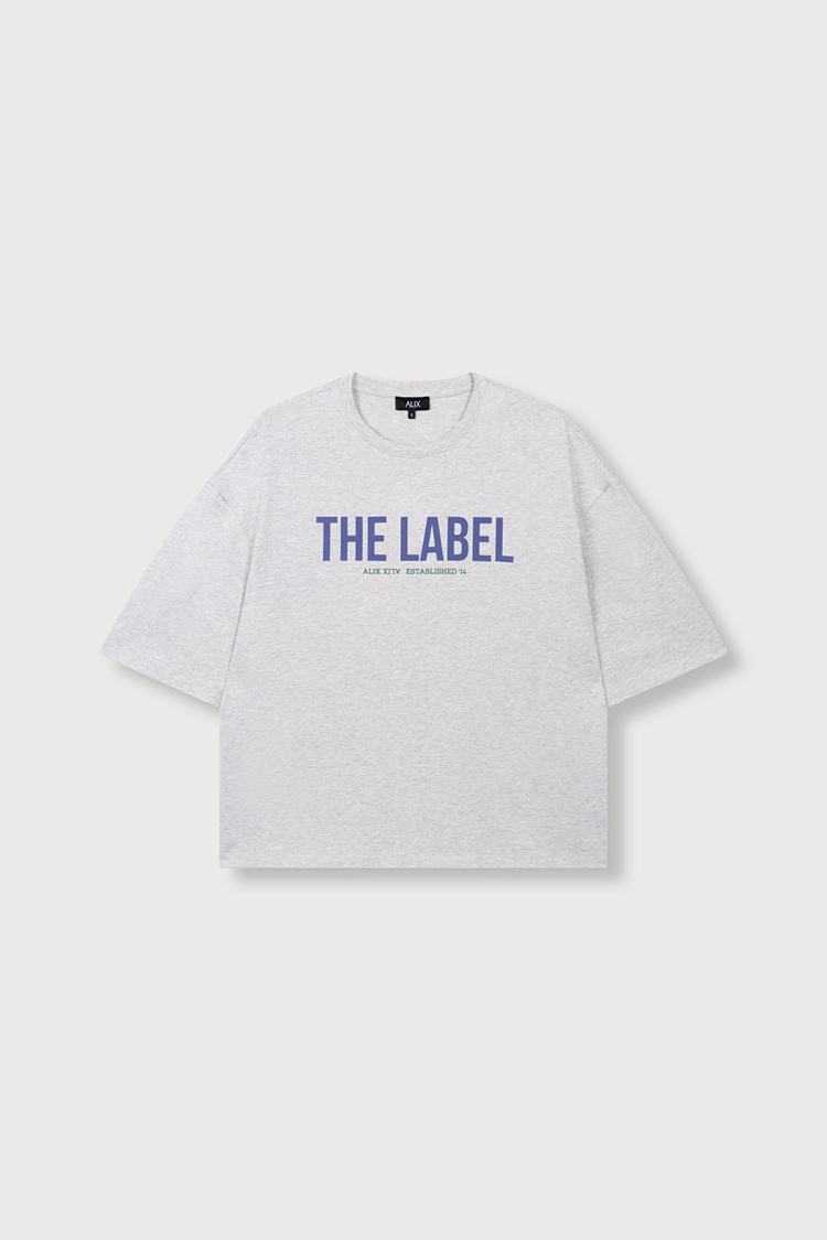 Alix The Label Ladies Knitted The Label Oversized T-Shirt Light Grey Melange