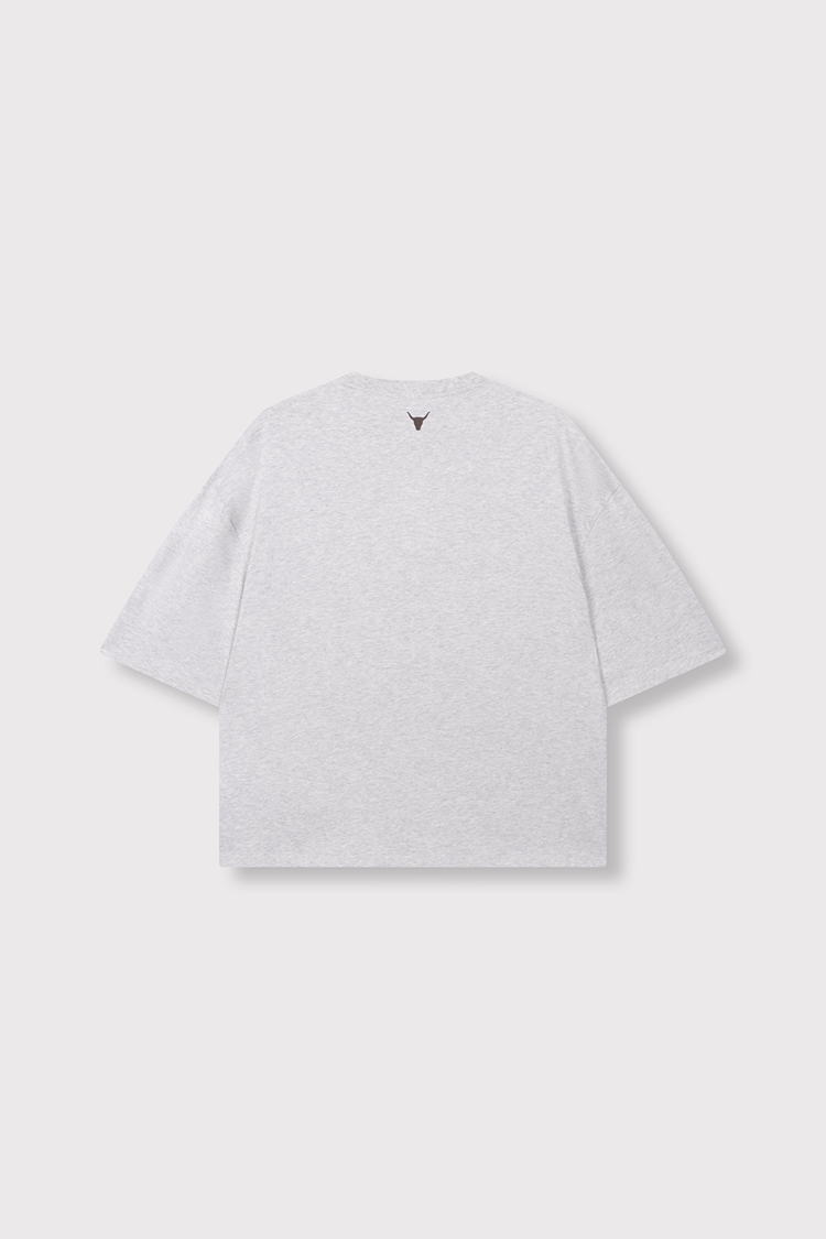 Alix The Label Ladies Knitted The Label Oversized T-Shirt Light Grey Melange