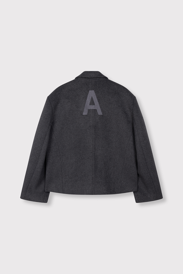 Alix The Label Ladies Woven Short Hairy Coat Antracite Melange