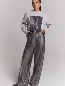 Alix The Label Ladies Woven Shiny Training Pants Silver
