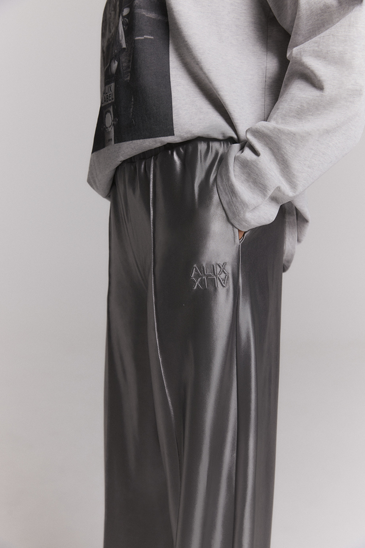 Alix The Label Ladies Woven Shiny Training Pants Silver