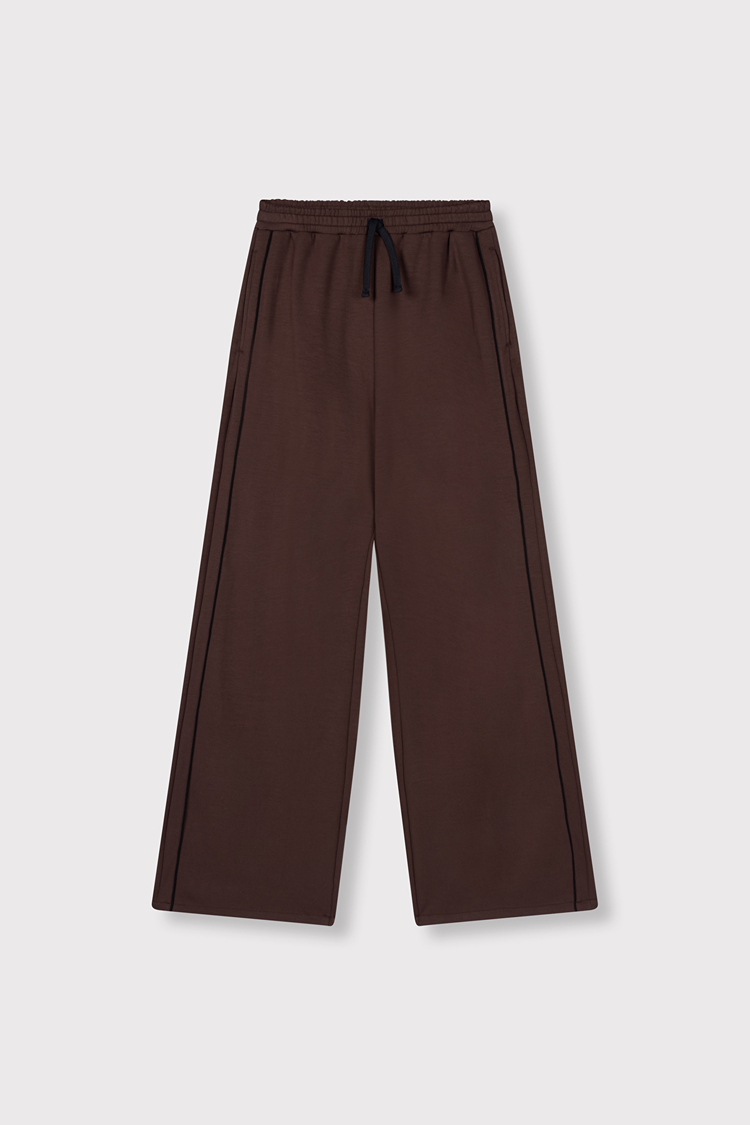 Alix The Label Ladies Knitted Piping Pants Warm Brown