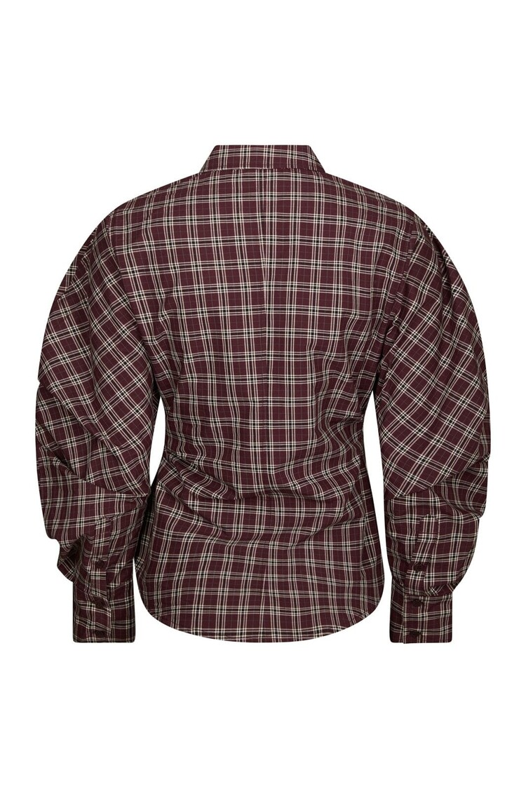 Neo Noir Neoella Medium Check Shirt Plum