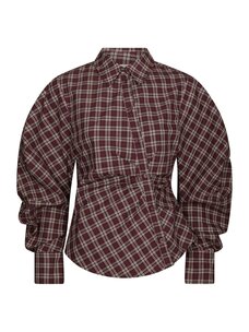 Neo Noir Neoella Medium Check Shirt Plum