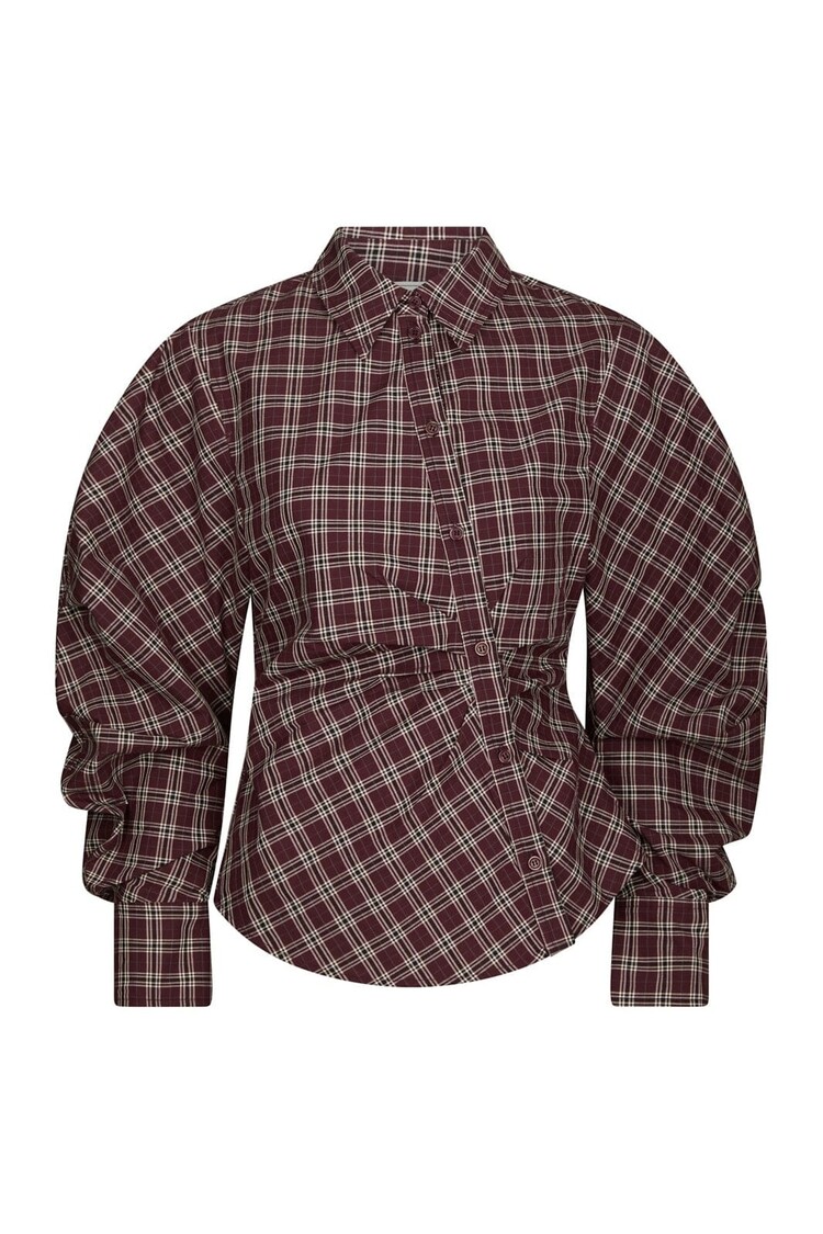 Neo Noir Neoella Medium Check Shirt Plum