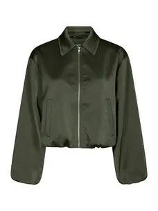 Neo Noir Denielle Heavy Sateen Jacket Deep Green