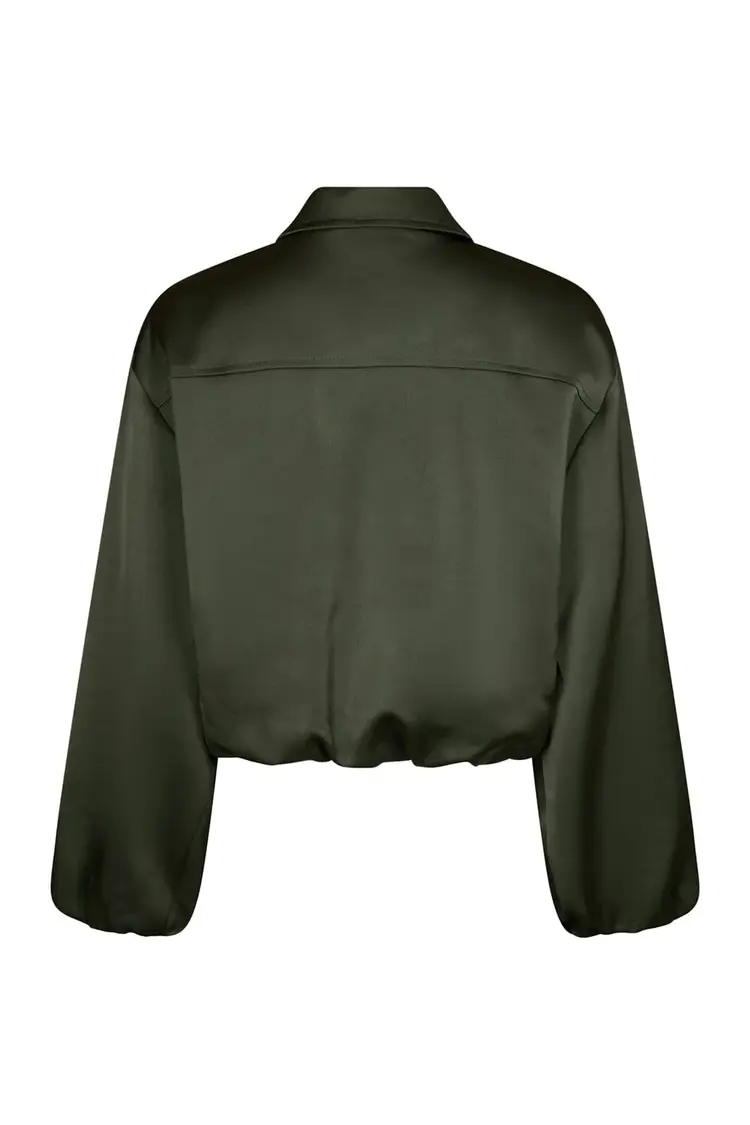 Neo Noir Denielle Heavy Sateen Jacket Deep Green