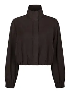 Neo Noir Felicity Zip Blouse Dark Brown