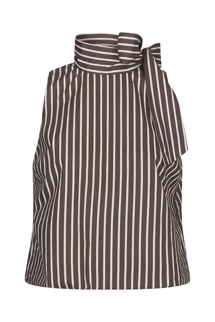 Neo Noir Veda Wide Stripe Top Dark Brown