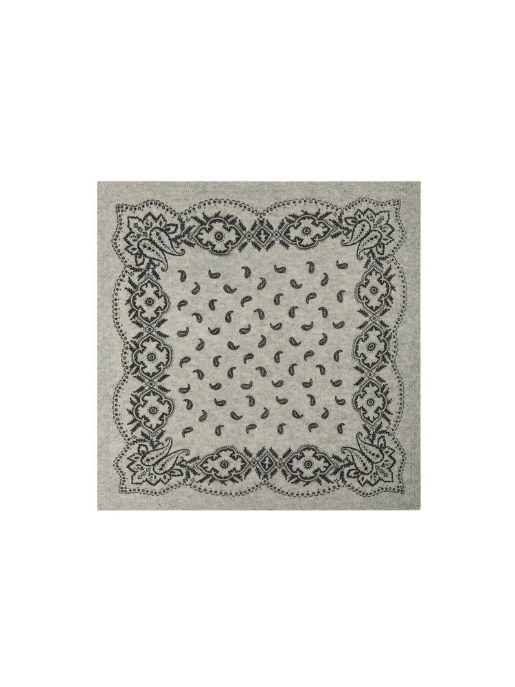 Neo Noir Adelina Paisley Knit Scarf Grey Melange