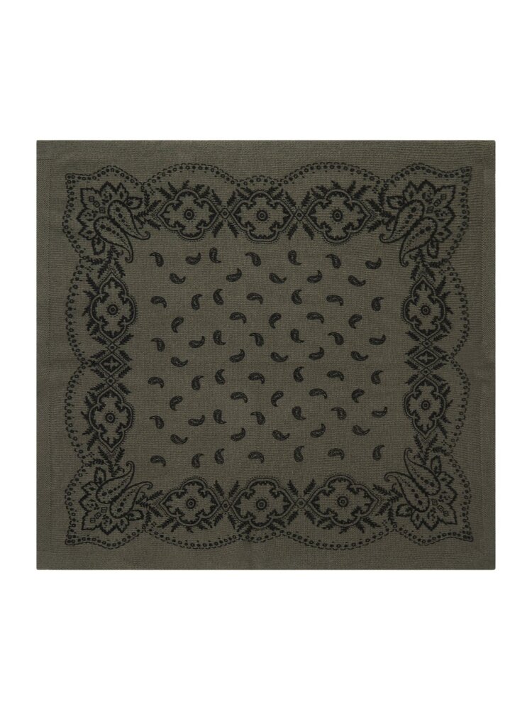 Neo Noir Adelina Paisley Knit Scarf Army