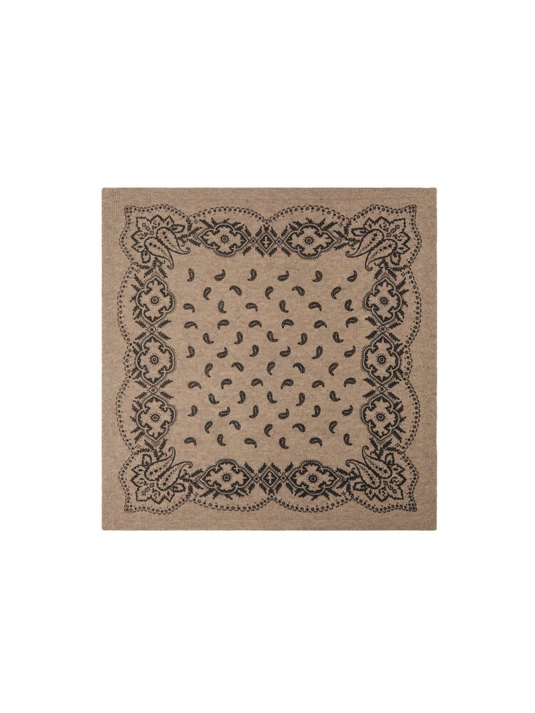 Neo Noir Adelina Paisley Knit Scarf Beige Melange