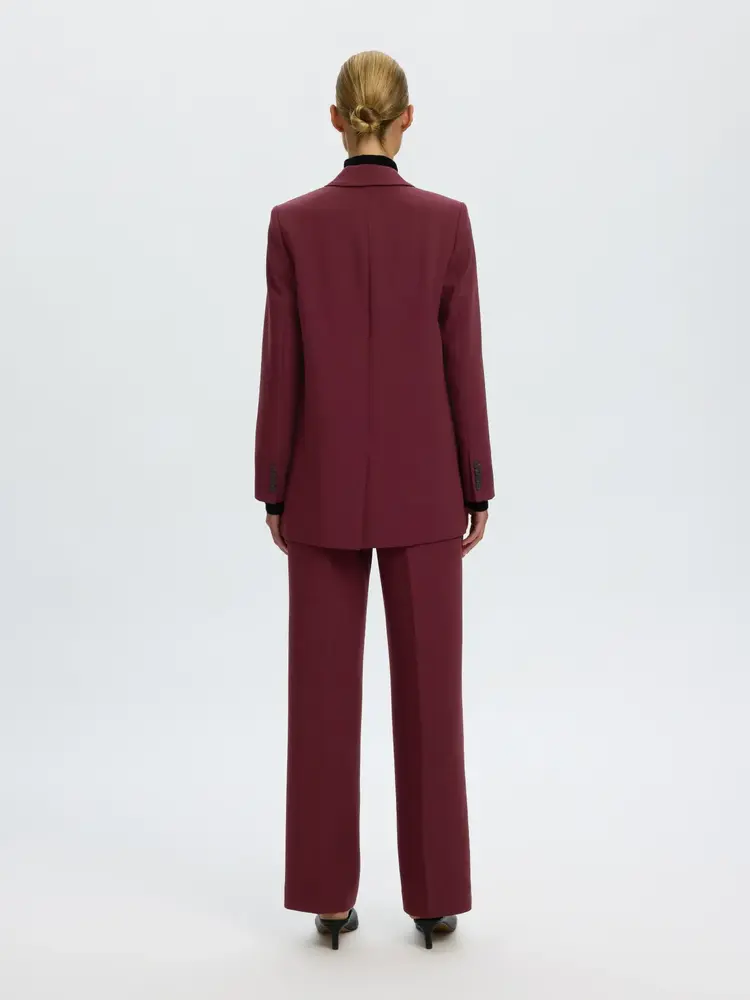 Selected Femme Rita LS Relaxed Blazer Mel Noos Tawny Port/Melange