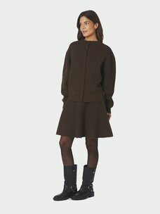 Neo Noir Renate Fluffy Knit Skirt Brown Melange