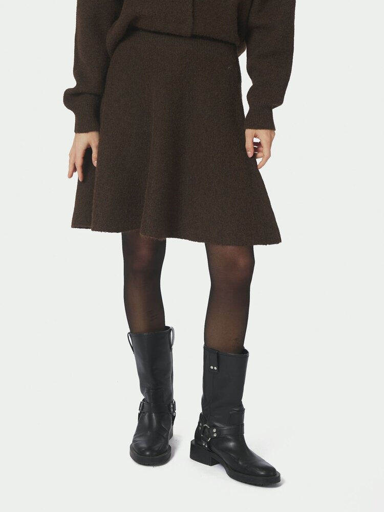 Neo Noir Dione Fluffy Knit Cardigan Brown Melange