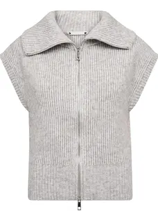 Co'Couture RowCC Zip Knit Vest Grey Melange