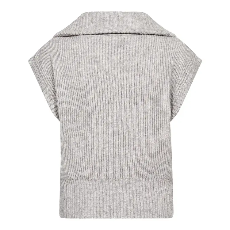 Co'Couture RowCC Zip Knit Vest Grey Melange
