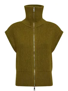 Co'Couture RowCC Zip Knit Cardigan Army