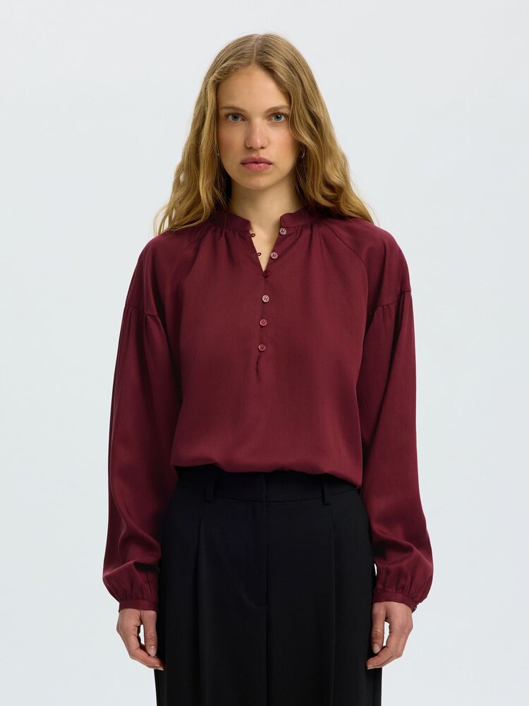 Selected Femme Donna LS Shirt Noos Tawny Port