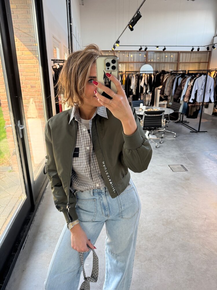 Haute L'Amitié Sally Crop Bomber Army