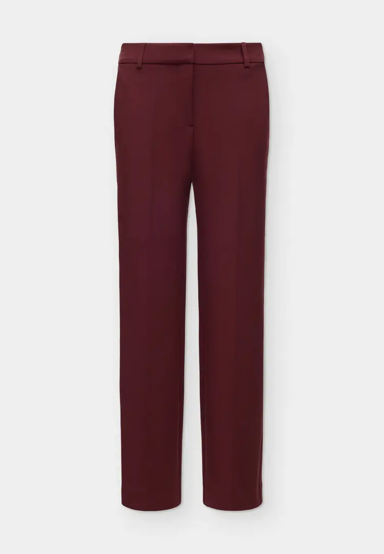 Selected Femme Rita MW Wide Pants Mel Noos Tawny Port Melange