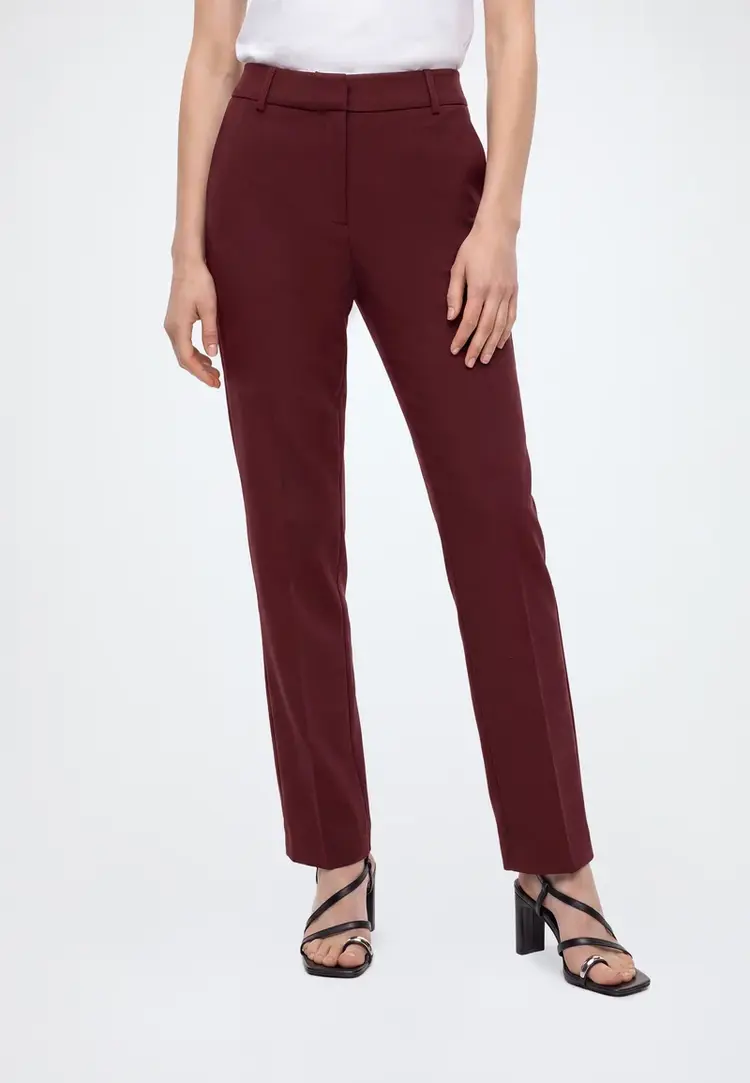 Selected Femme Rita MW Wide Pants Mel Noos Tawny Port Melange