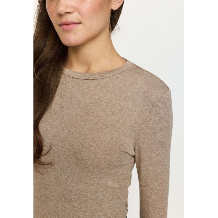 Soft Rebels Roman O-Neck Silver Mink Melange