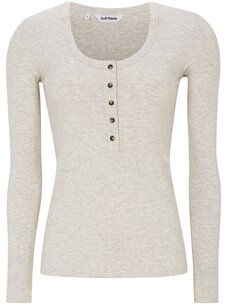 Soft Rebels Lavana Button LS T-Shirt Artic Wolf