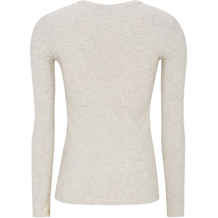 Soft Rebels Lavana Button LS T-Shirt Artic Wolf