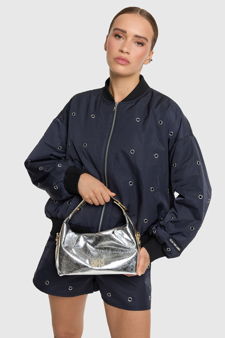 Alix The Label Ladies Woven Silver Bag